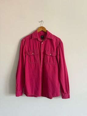 Zara Hot Pink Long-Sleeve Button-Up Shirt